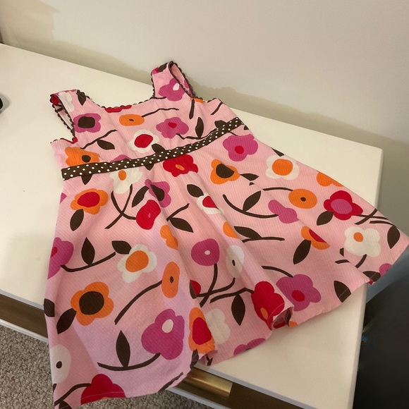 Chez Ami Girls Pink Floral Sundress Size 6X – Sleeveless Cotton Dress - Picture 2 of 10